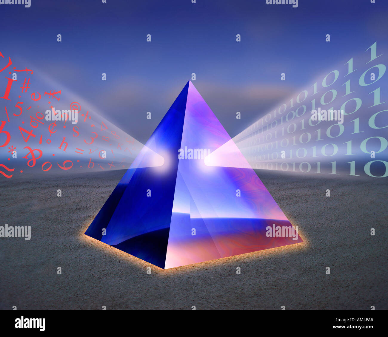 data sorting prism. Incoherent information enters one side and emerges organized on the other