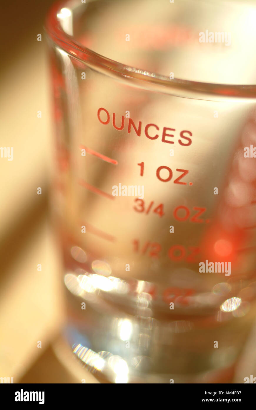 Jigger Measuring Glass with markings in ounces and fractions of ounces