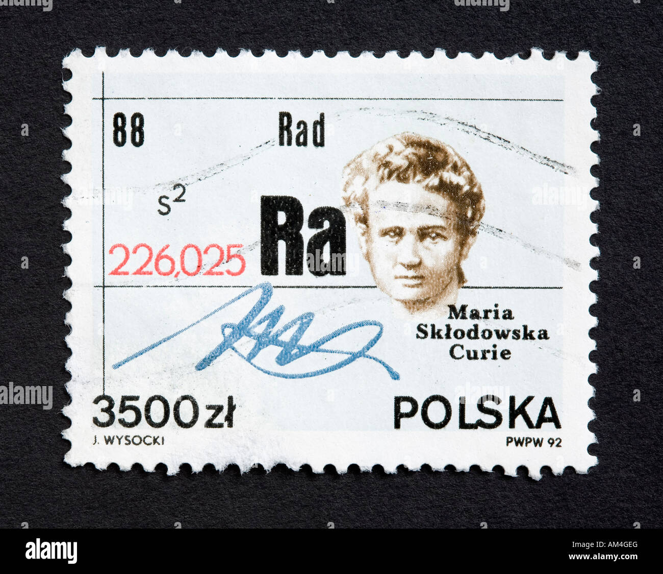 Polish postage stamp Stock Photo