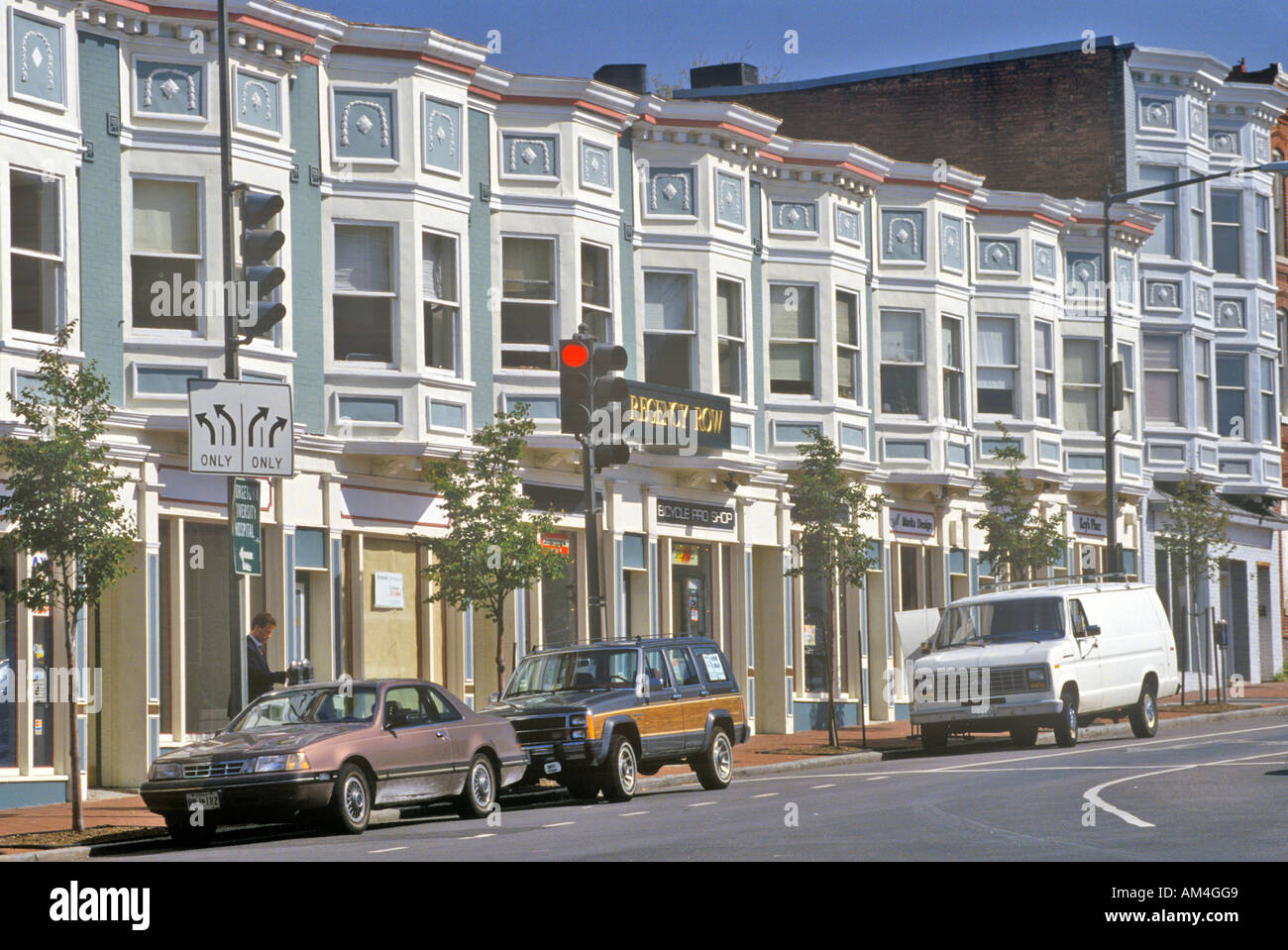 storefronts shops and homes Washington DC Stock