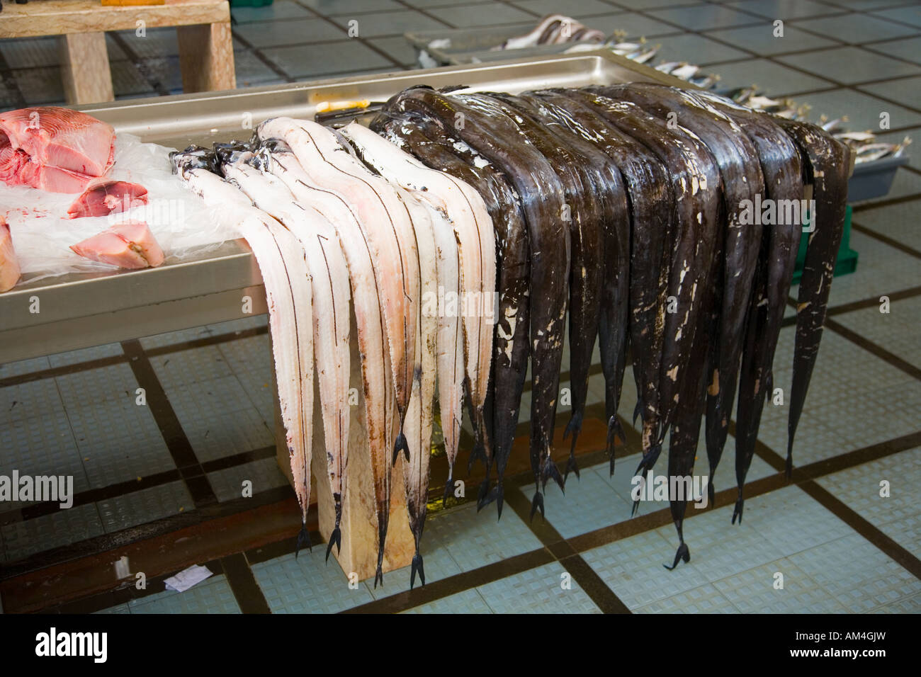 Espada Preta, Black Scabbard Fish, Madeira Stock Photo