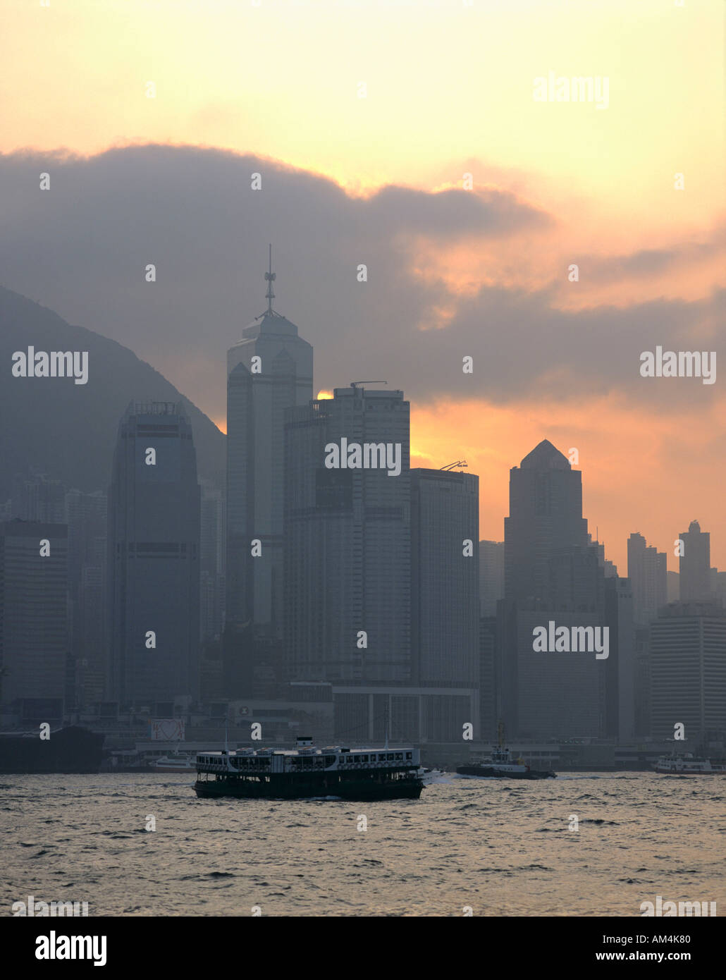 Hong Kong skyline at dusk Stock Photo - Alamy