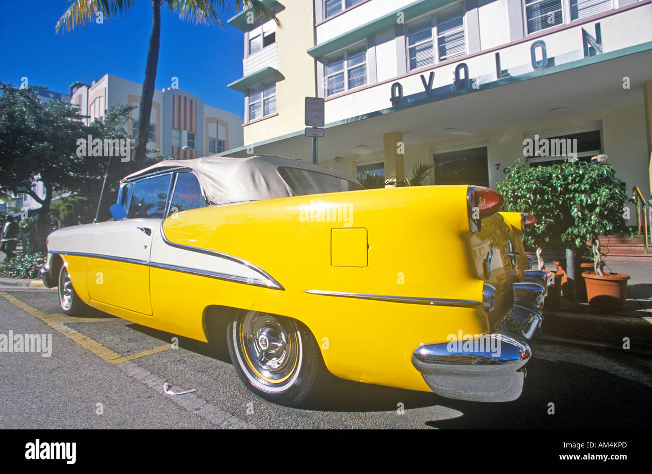 1955 Oldsmobile parked in south beach Miami Beach Florida Stock Photo