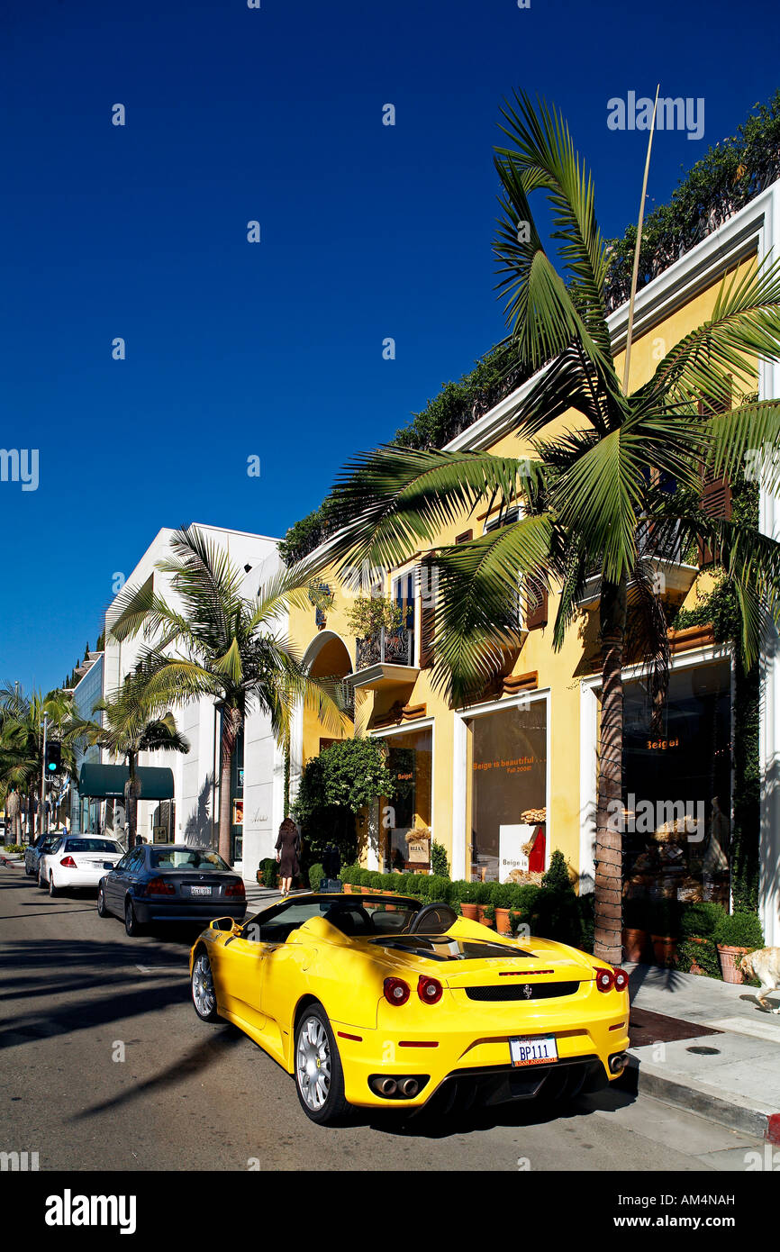 United States, California, Los Angeles, Beverly Hills, Rodeo Drive and its luxury boutiques Stock Photo