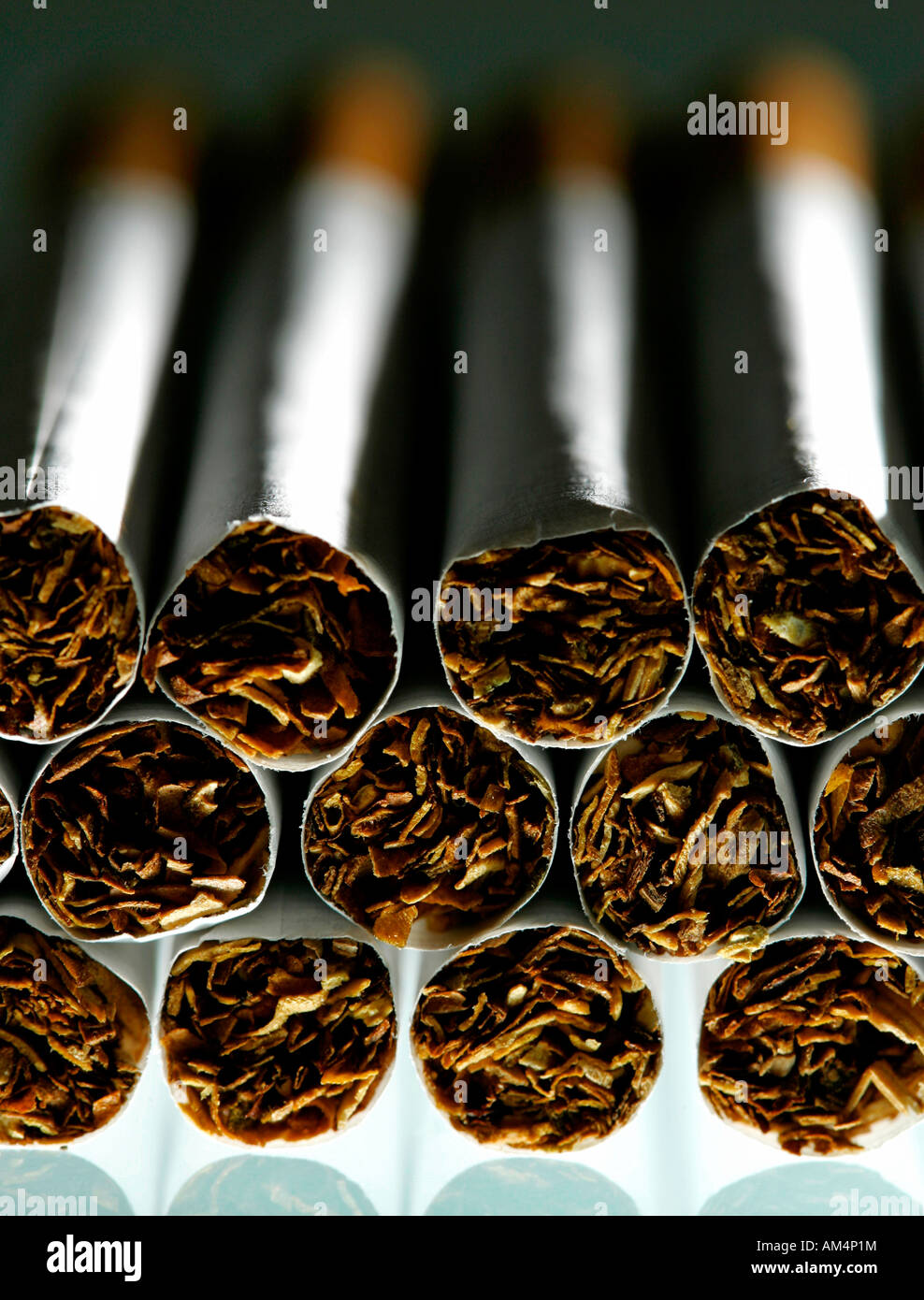 A close-up view of cigarettes Stock Photo