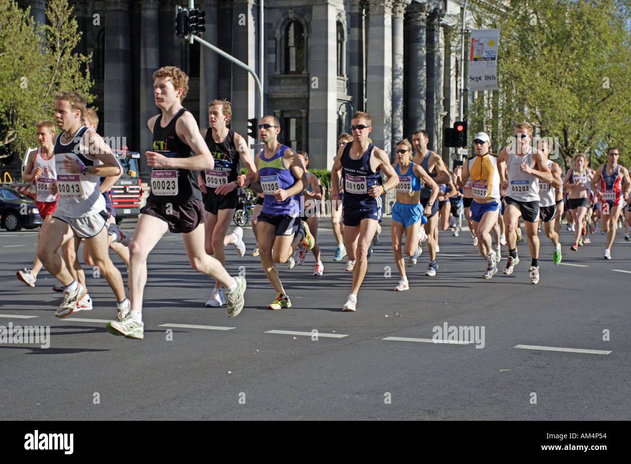 Joggers setting off on fun run Stock Photo Alamy
