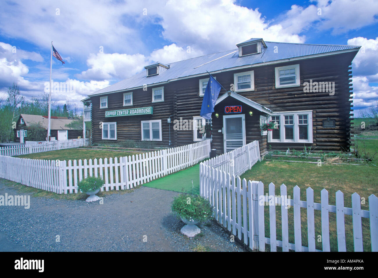 Historic Copper Center in St Elias National Park Wrangell Alaska Stock