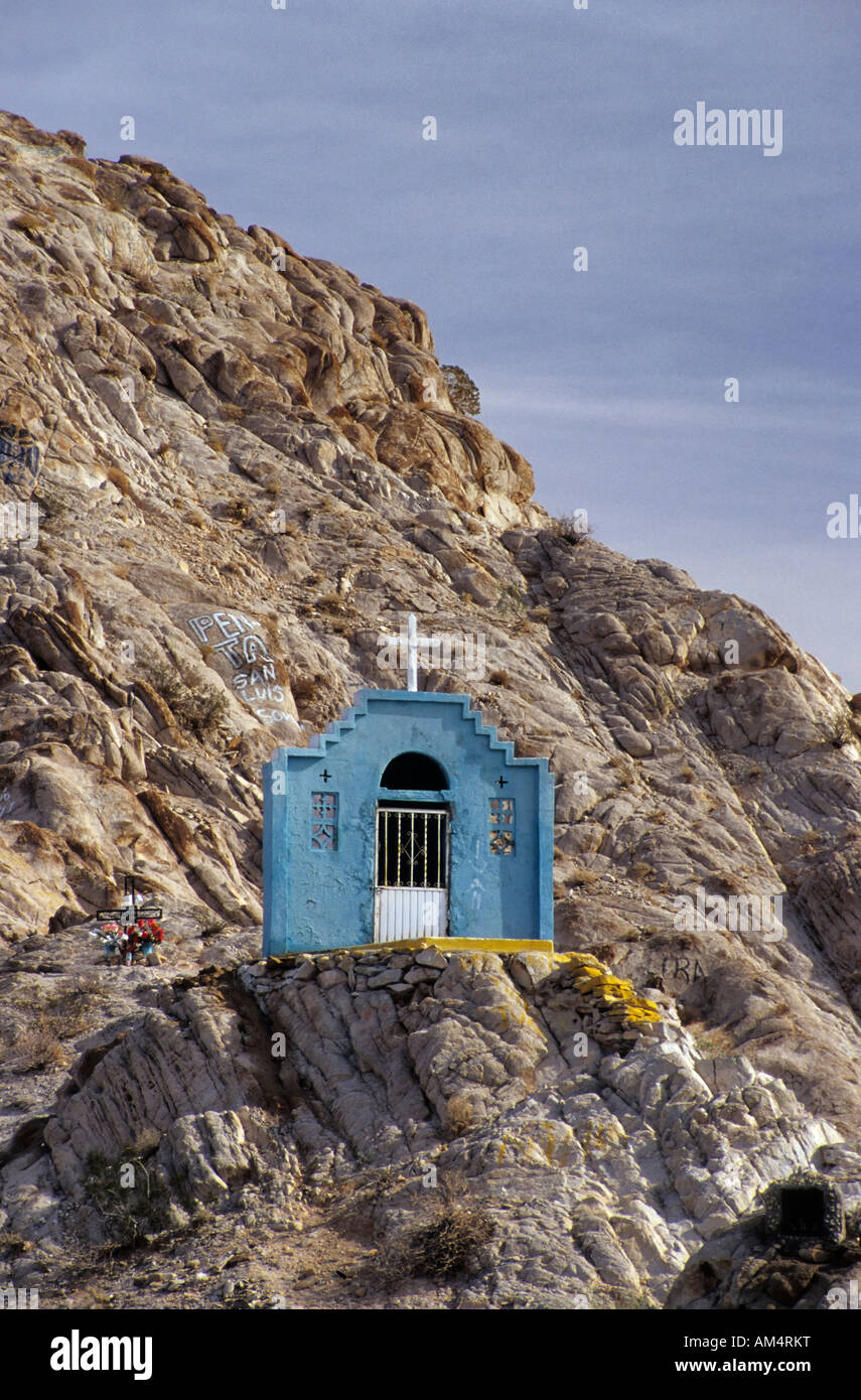 Roadside Shrine in Sonoran Desert, Mexico Stock Photo