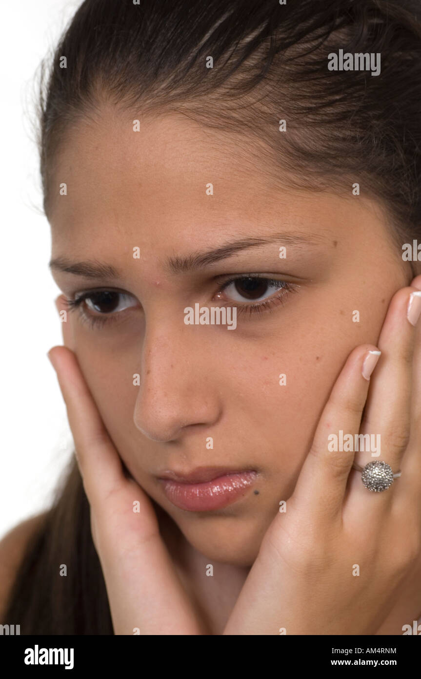 close up of afraid teen Stock Photo - Alamy