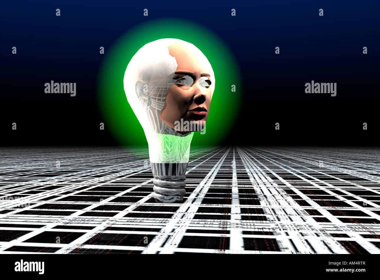 Inspiration, A 3D Conceptual Image Dealing With Artifical Intelligence. Stock Photo