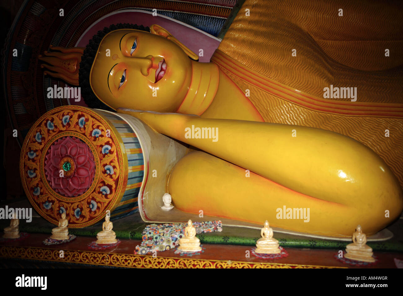 Sleeping Buddha in a temple in Sri Lanka Stock Photo