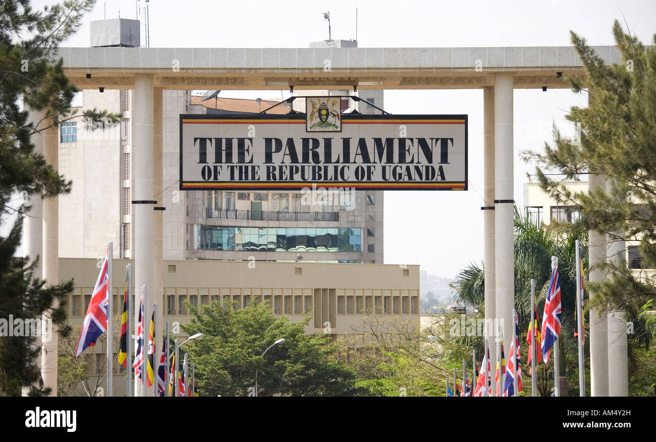 Gateway Arch At The Front Of The Ugandan Parliament Building In