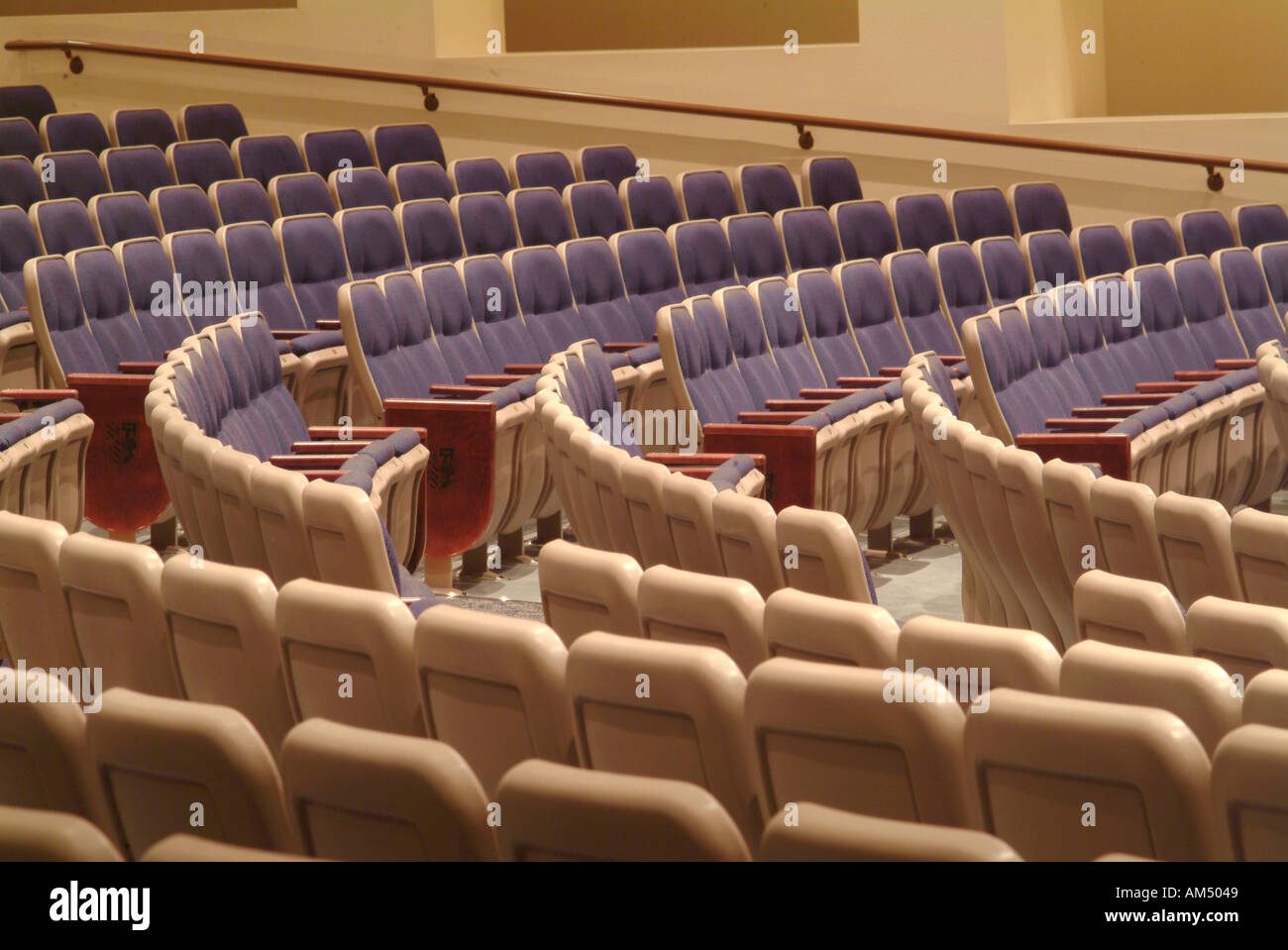 empty blue theater seats Stock Photo
