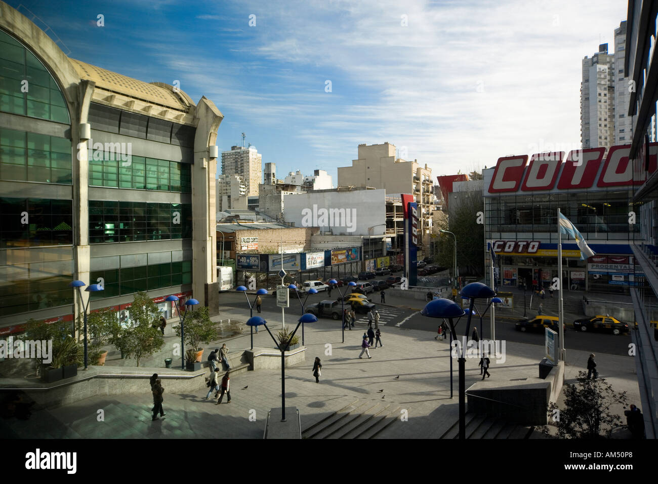 Shopping centre Mercado Abasto Mall Buenos Aires. Exterior. Legendary tango king Carlos Gardel lived in this neighborhood. Stock Photo