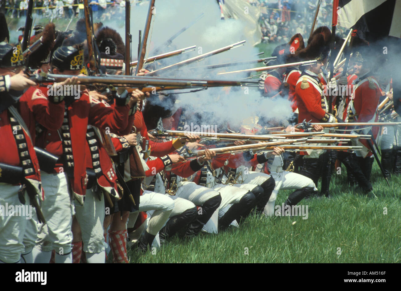 British revolutionary war soldier reenactors Stock Photo