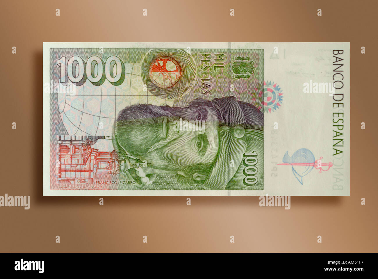 1000 Pesetas bill from Spain. This was the currency used before the
