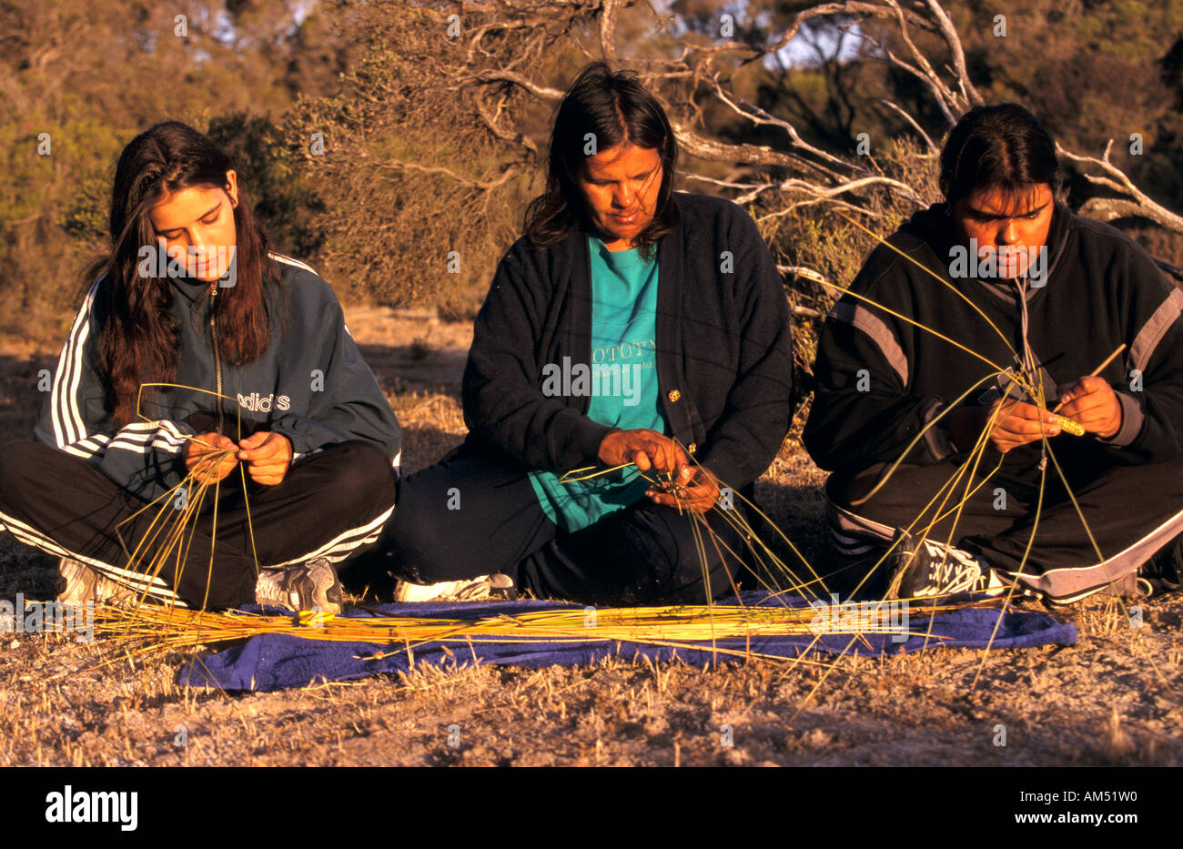 Traditional aboriginal weaving South Australia Stock Photo