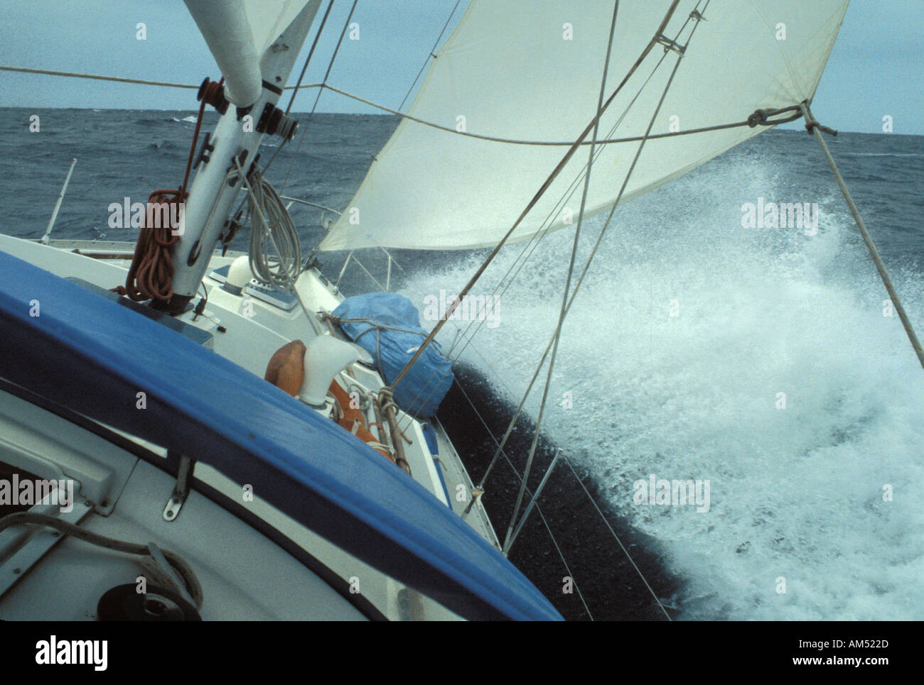 sailing in stormy conditions Stock Photo