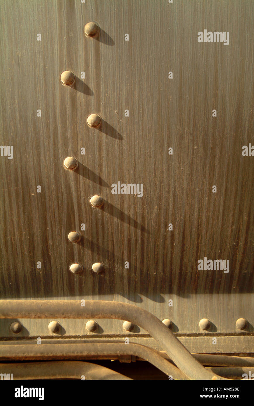 train tanker car detail showing rivets Stock Photo