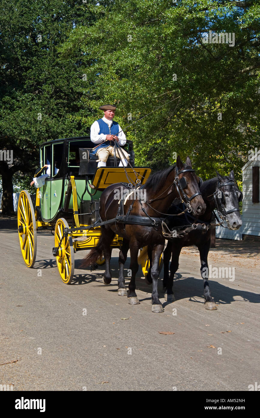 Horse drawn carriage ride at Colonial Williamsburg Stock Photo Alamy