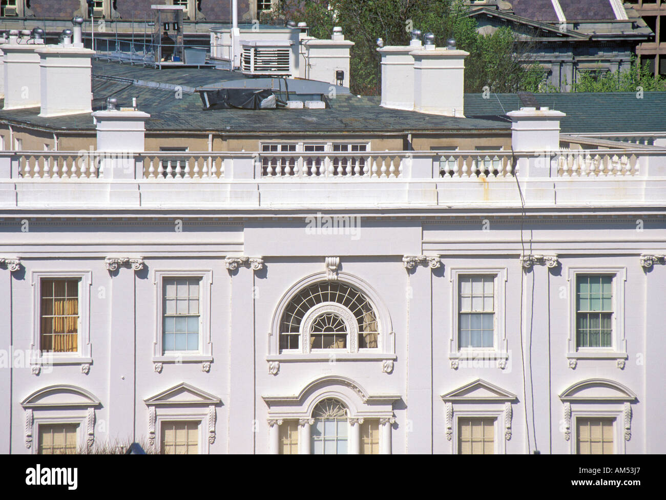 White House a view of private quarters Washington DC Stock Photo