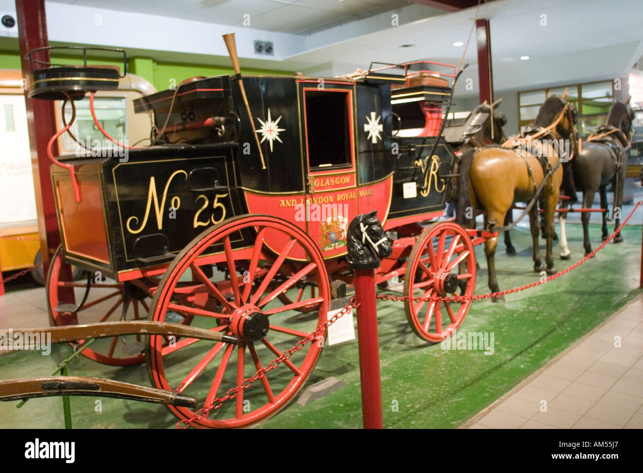 Glasgow to London Royal Mail Coach in the Museum of Transport Glasgow Scotland UK Stock Photo
