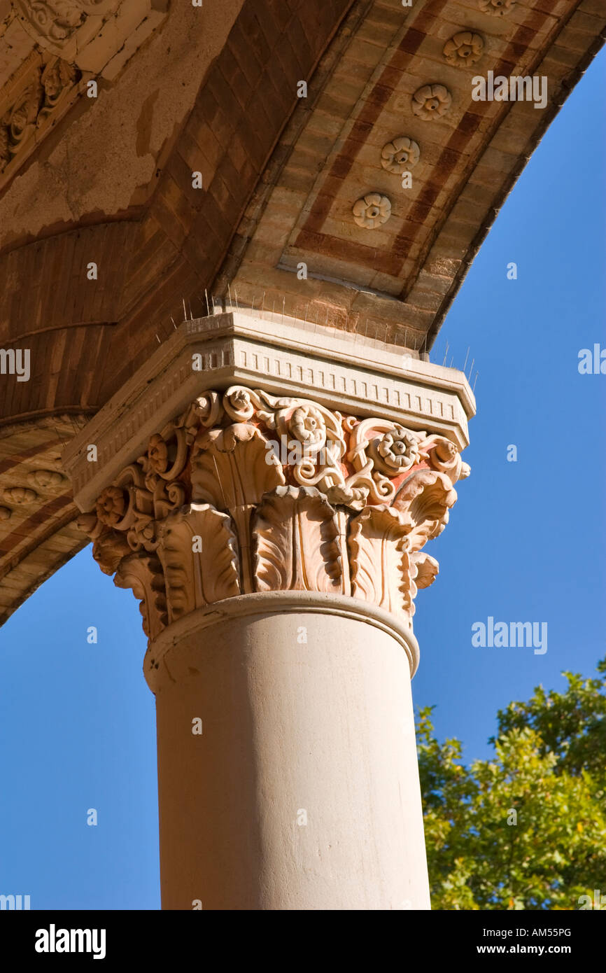 Detail of a column in the Trinkhalle, Baden Baden, Germany Stock Photo