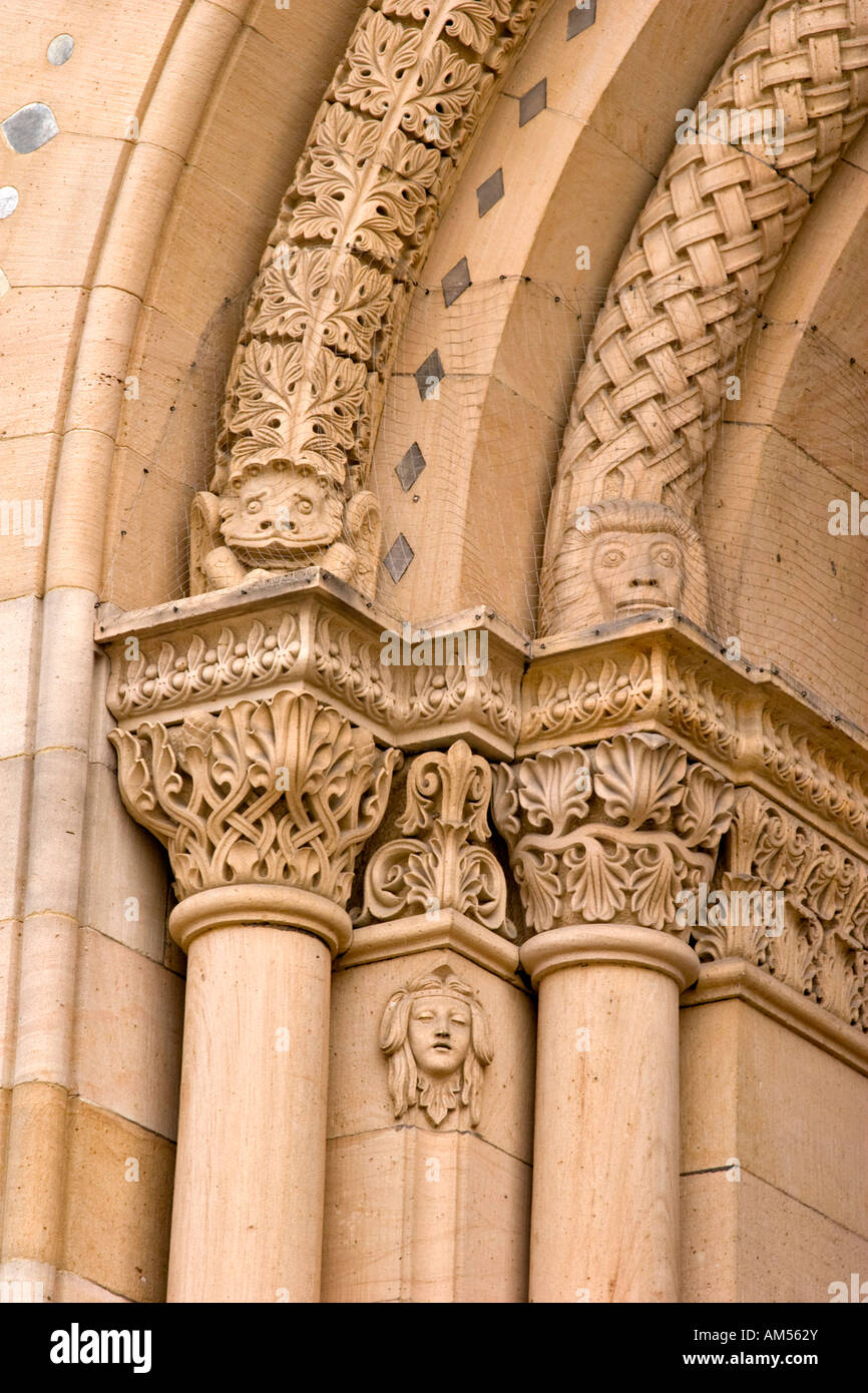 detail of the stone carving of the portal of Speyer Cathedral Stock