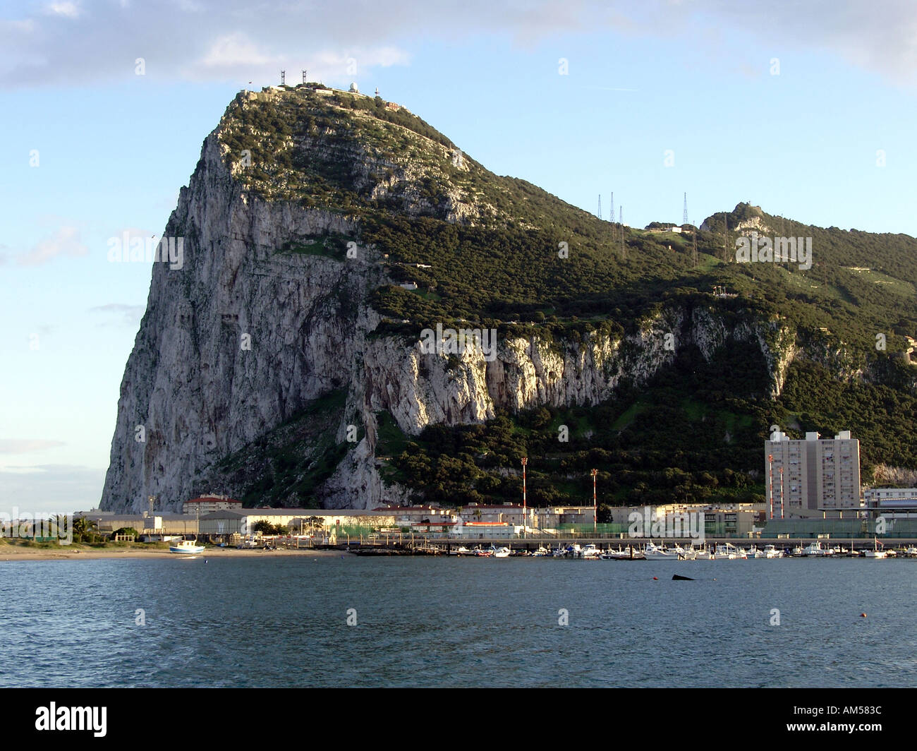 Solid As The Rock Of Gibraltar The Rock Seen From La Linea Stock Photo solid-as-the-rock-of-gibraltar-the-rock-seen-from-la-linea-stock-photo