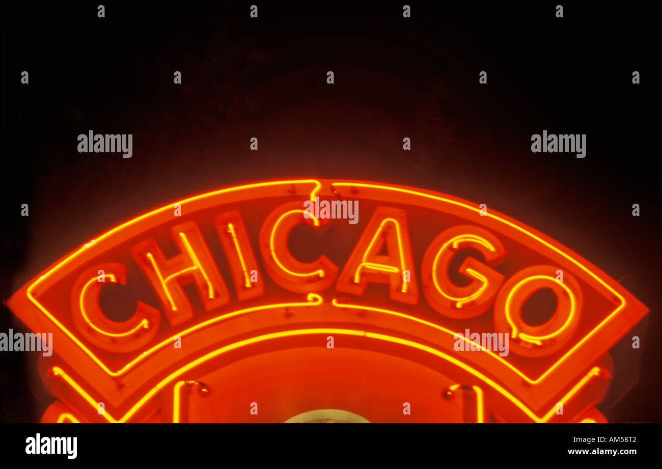 Chicago Neon Sign Chicago Illinois Stock Photo Alamy