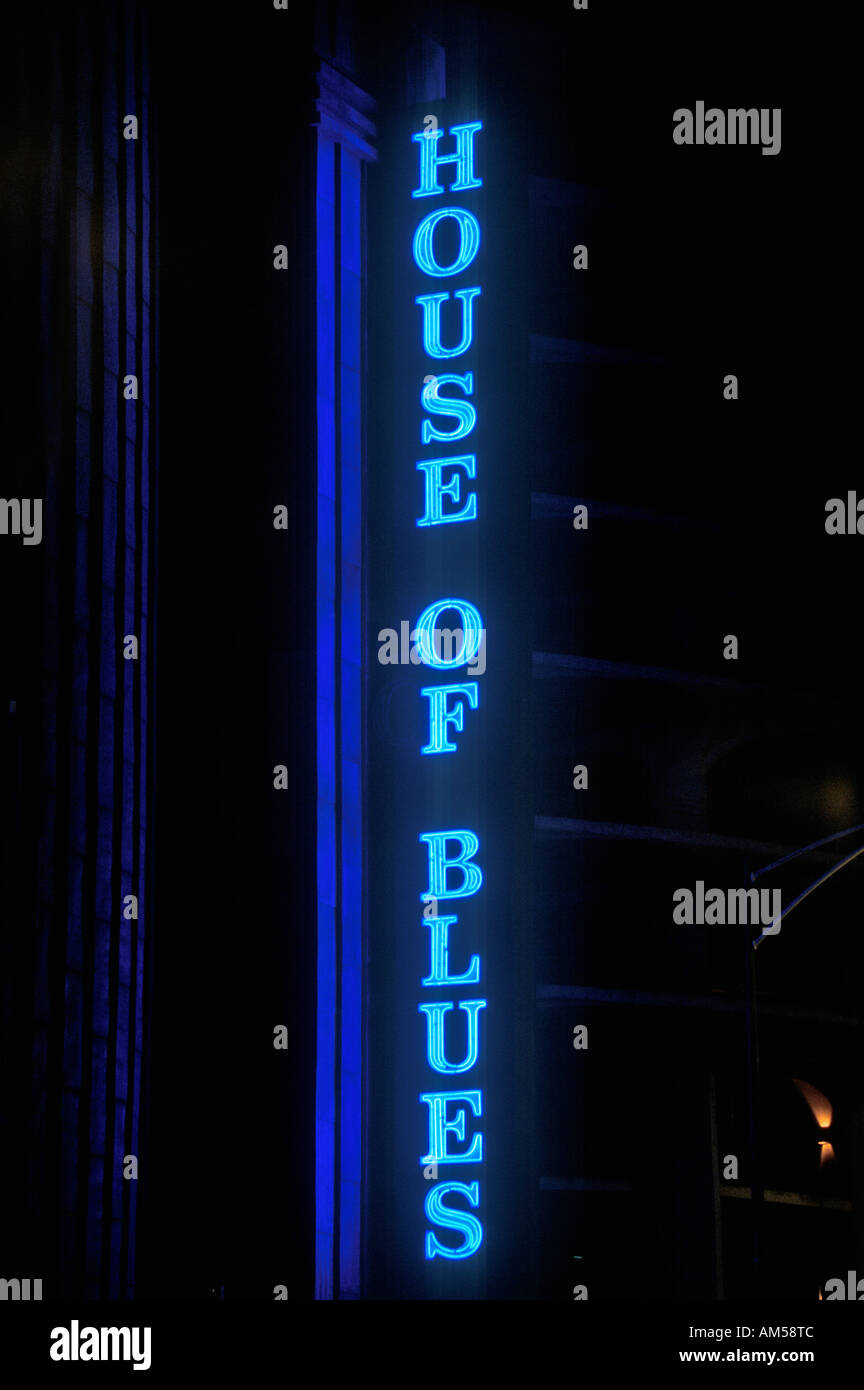 House of Blues Neon Sign Chicago Illinois Stock Photo