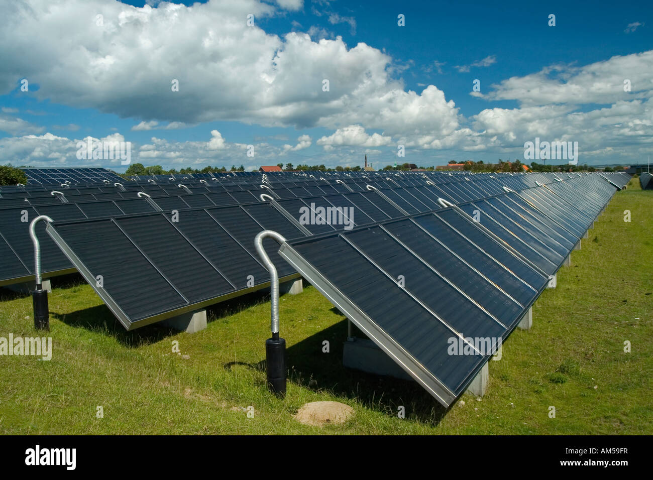 Solar energy plant Marstal Aeroe Denmark Stock Photo