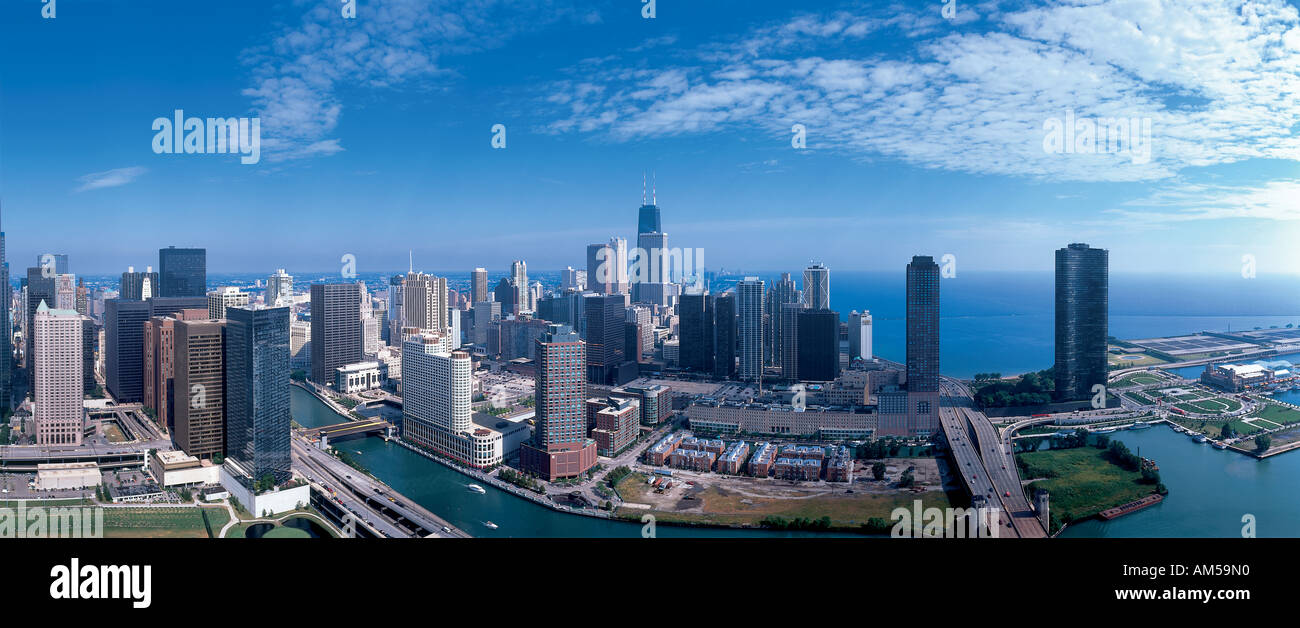 Panoramic view of Chicago skyline Stock Photo - Alamy