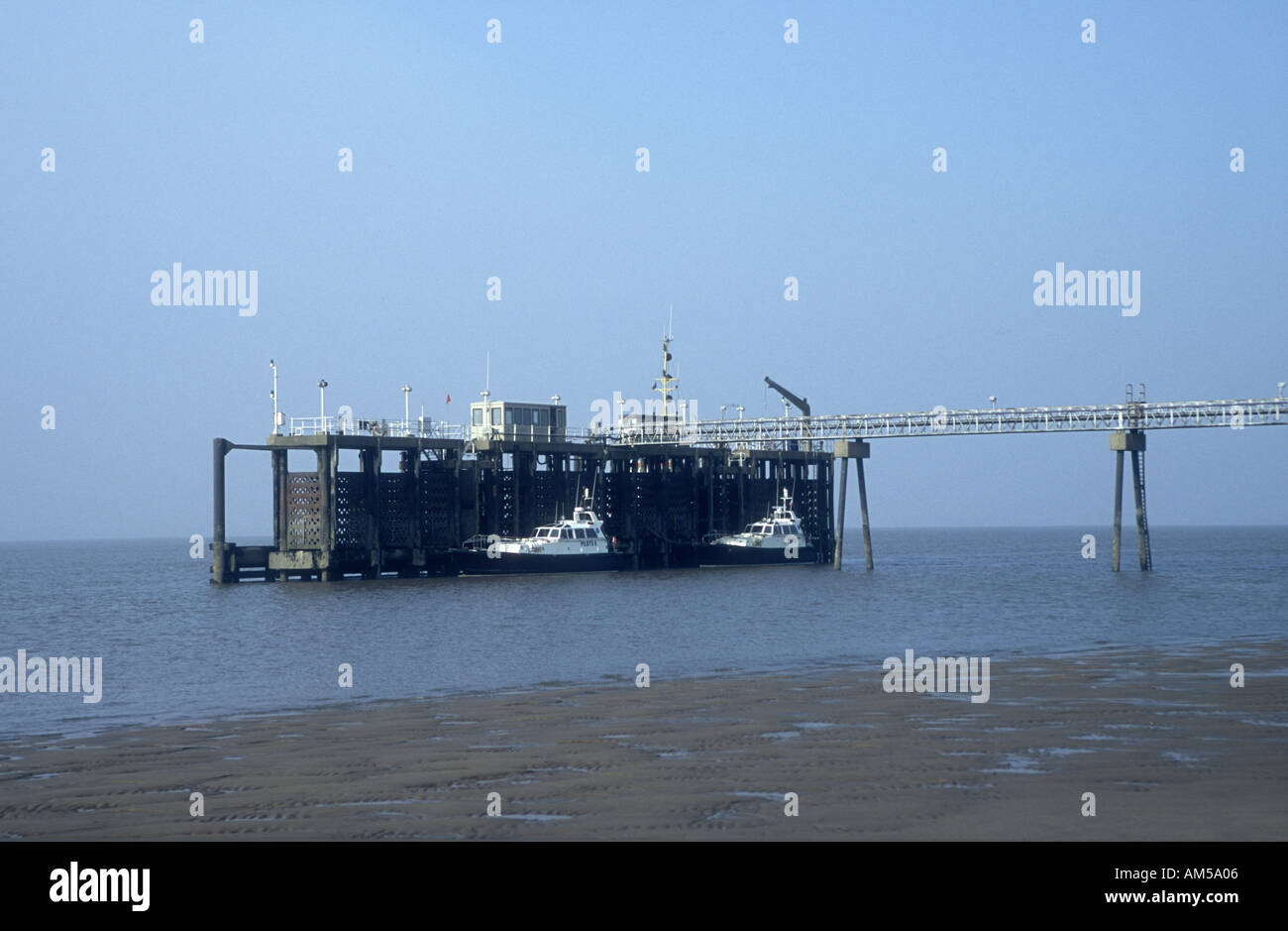 Marine Pilot launch jetty at Spurn Point East in Yorkshire Stock Photo