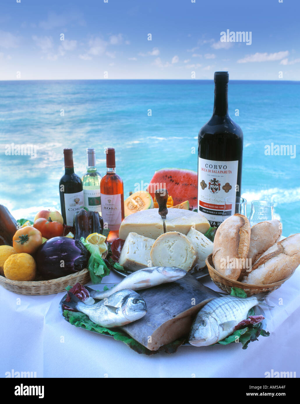 ITALY SICILY SICILIAN FOOD AND WINE Stock Photo - Alamy