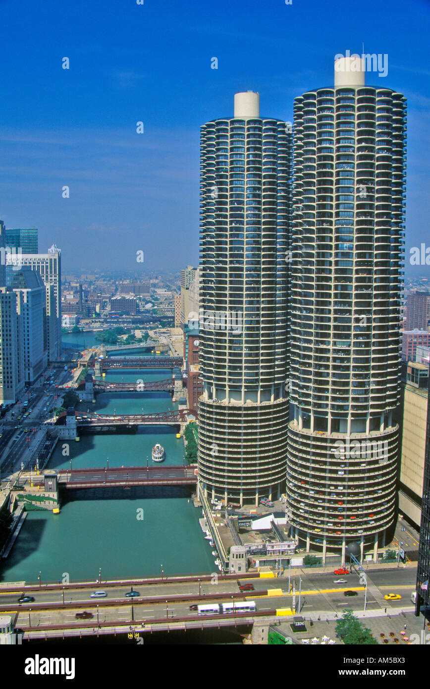 Marina Towers Apartments Chicago Illinois Stock Photo