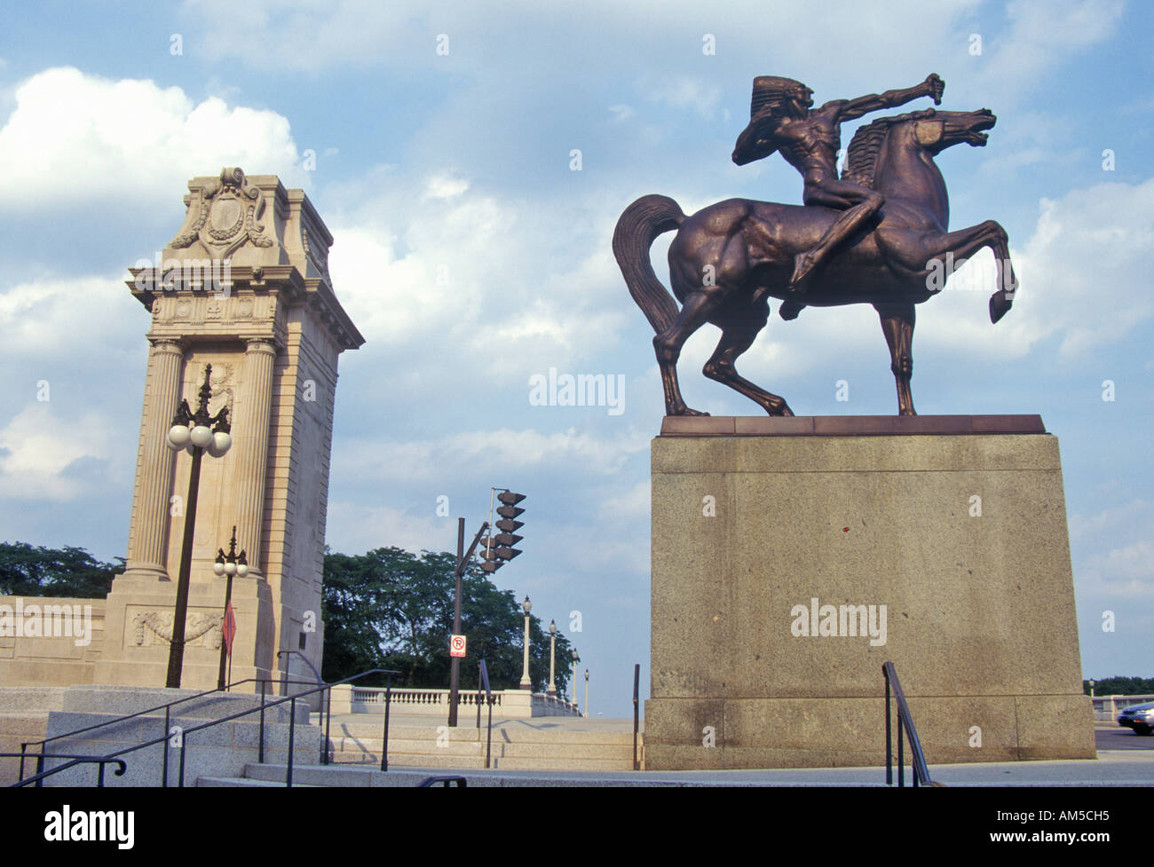 Statue of Indian on Horse Grant Park Chicago Illinois Stock Photo Alamy