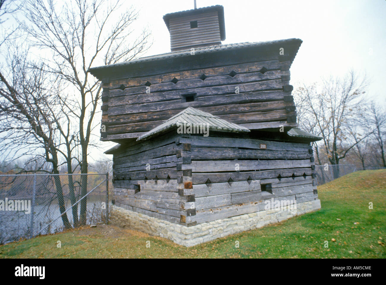 Fort Armstrong Blockhouse Rock Island Illinois Stock Photo Alamy