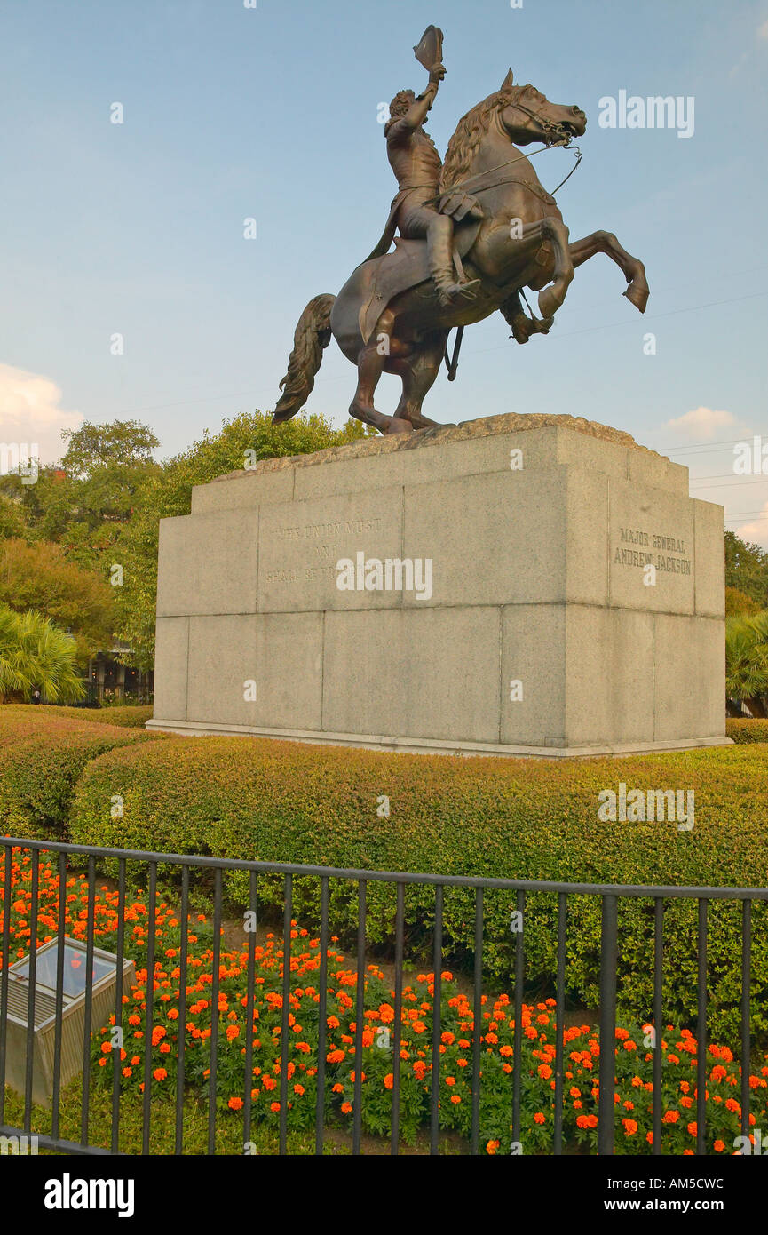 Andrew Jackson Statue Jackson Square in New Orleans Louisiana Stock