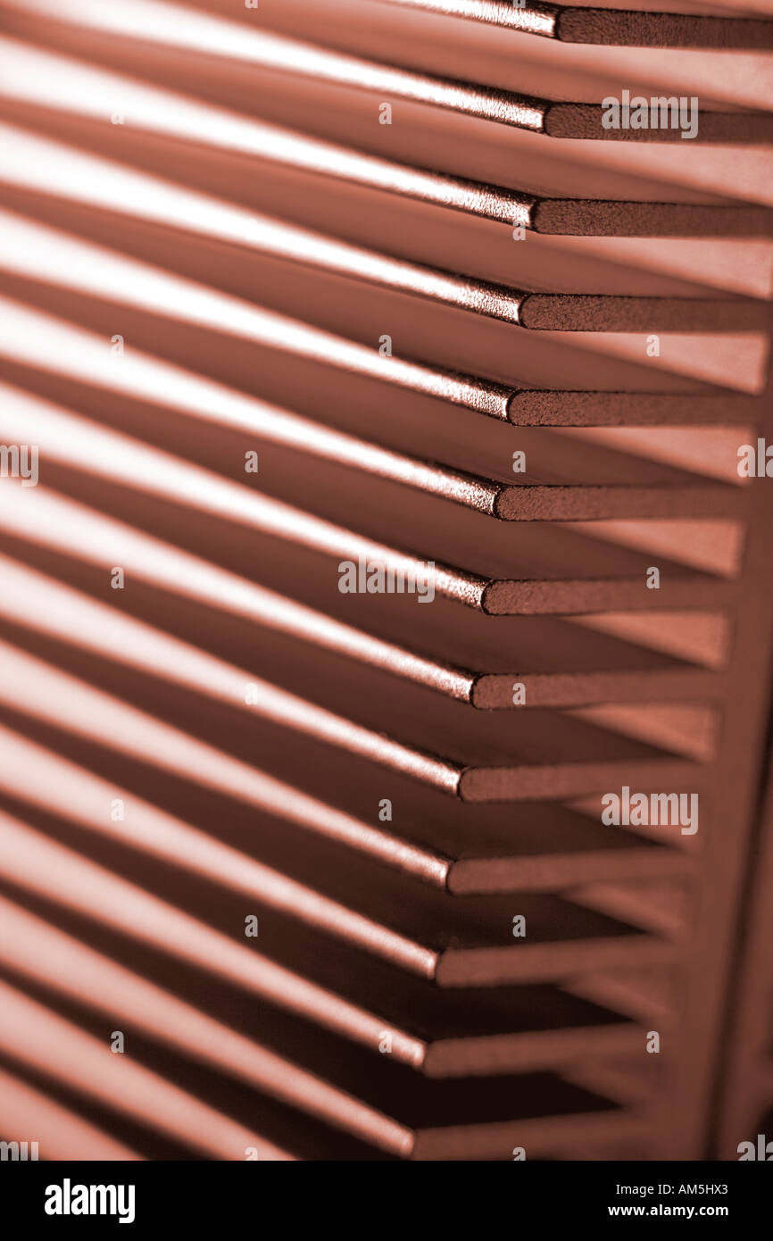 pink metal heat sink computer hardware Stock Photo