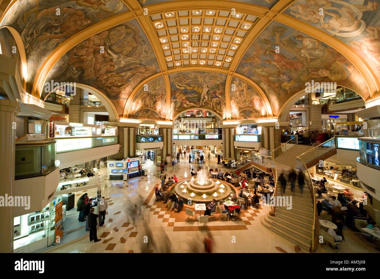 The famous mural paintings of the lower level food court of the Galerias Pacifico shopping mall. Buenos Aires. Stock Photo