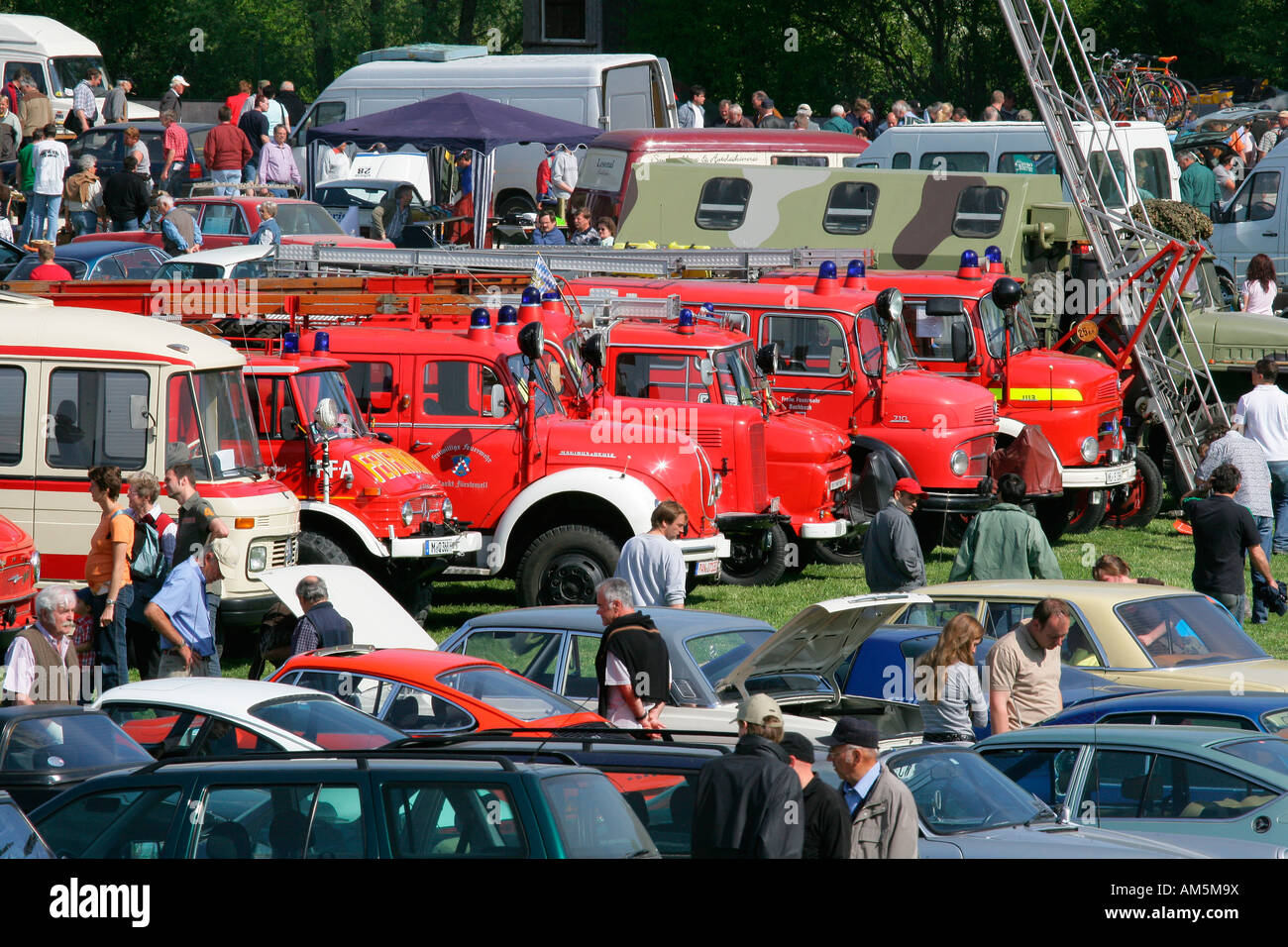 Market for parts of the car and vintage car meeting, Muehldorf am Inn, Upper Bavaria, Bavaria, Germany Stock Photo