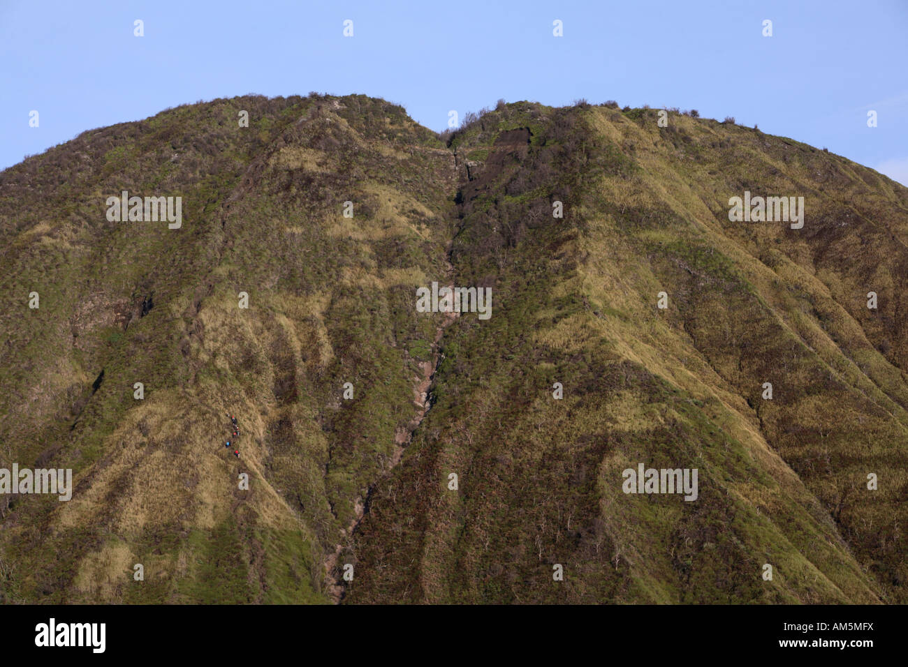 Volacano Java People climbing the volacano Gunung Kursi near Gunung Bromo Java ...