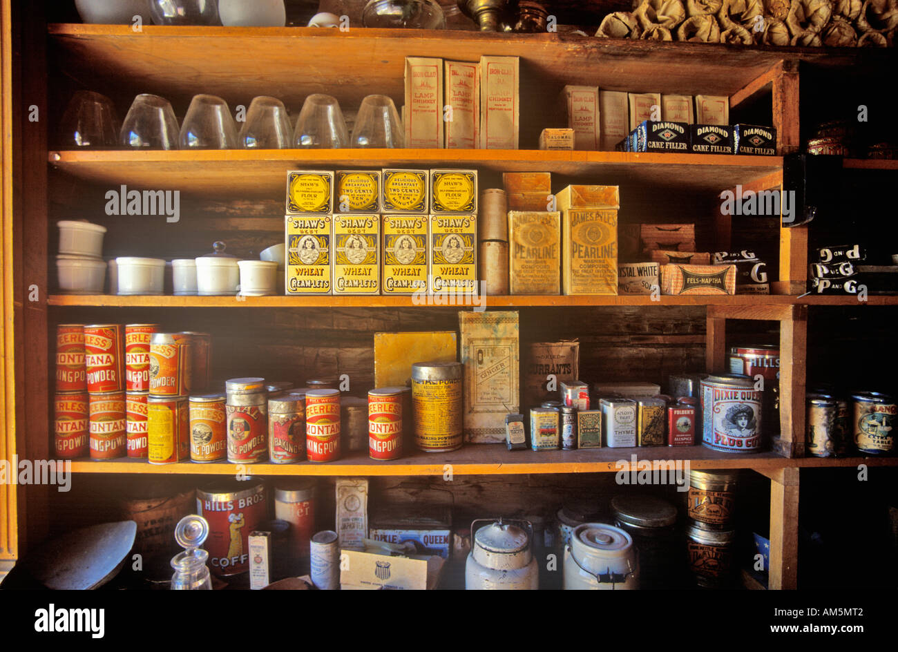 Interior Of General Store With Goods On Shelves In Ghost
