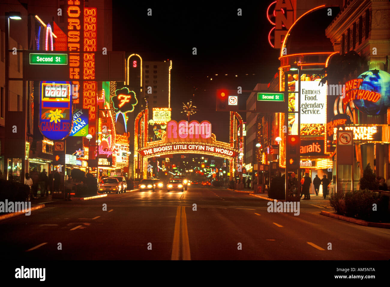 Neon lights at night in Reno NV Stock Photo - Alamy