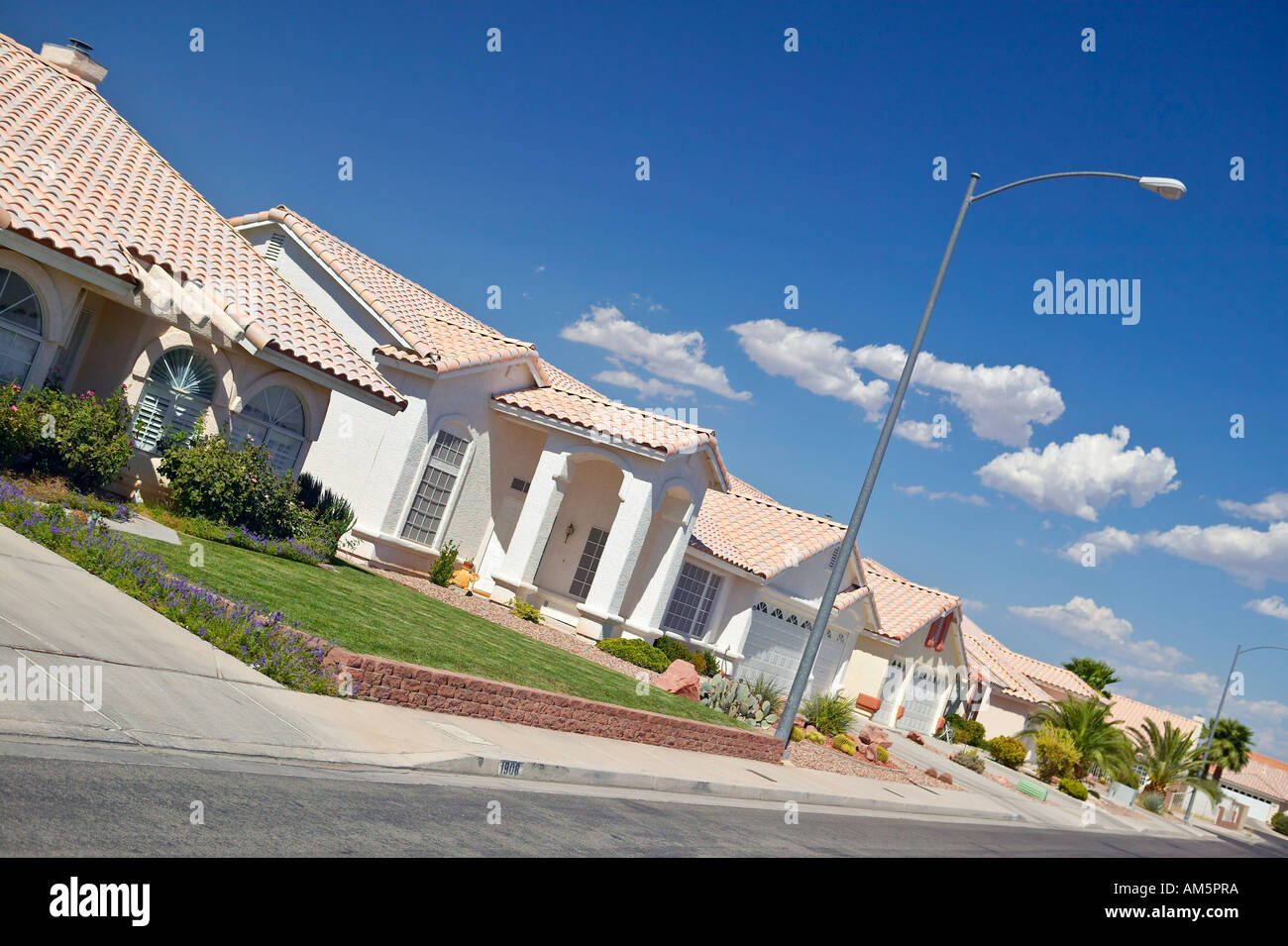 Desert construction of new homes in Clark County Las Vegas NV Stock