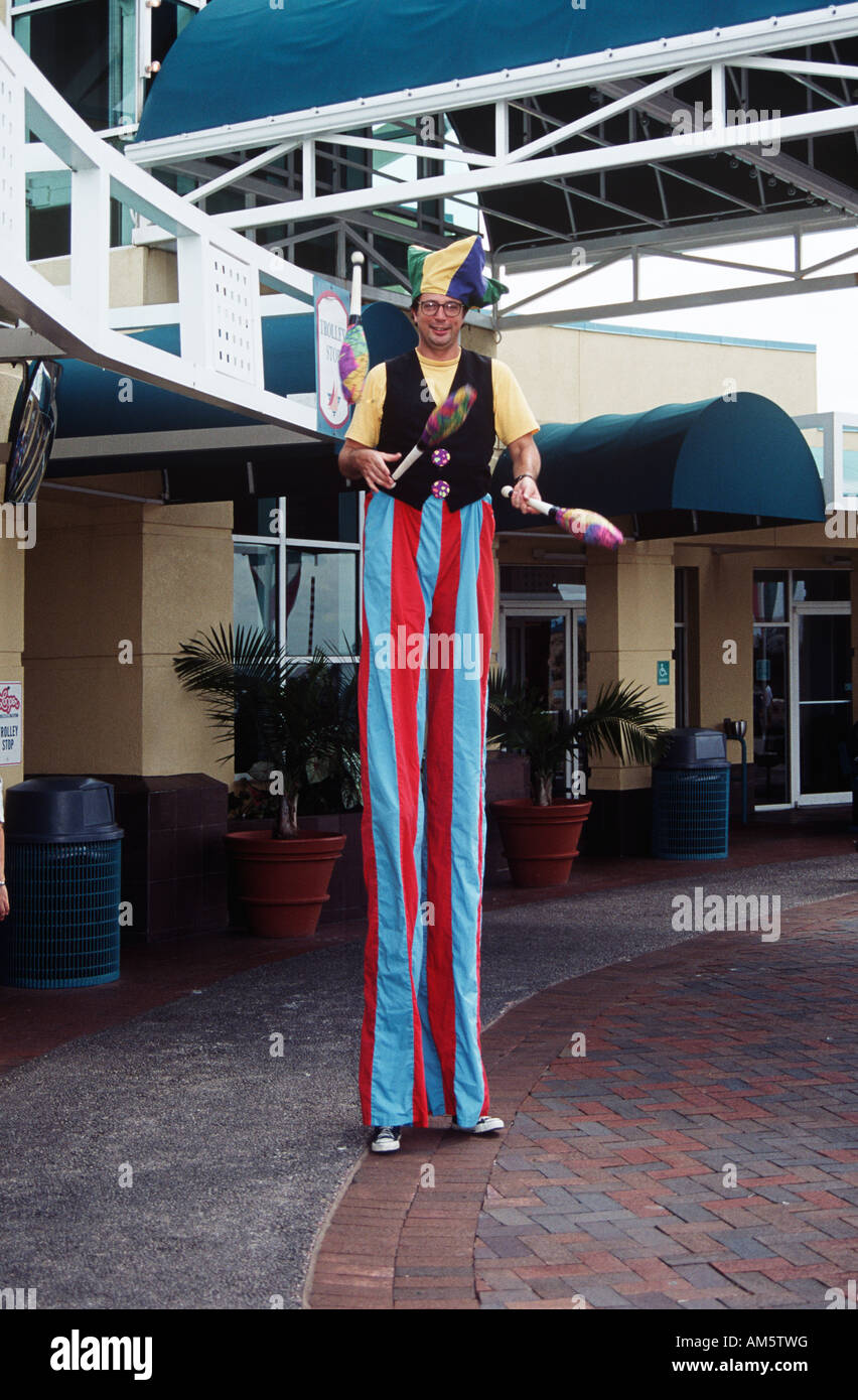 Man juggling while standing on stilts, Saint Petersburg, Pinellas