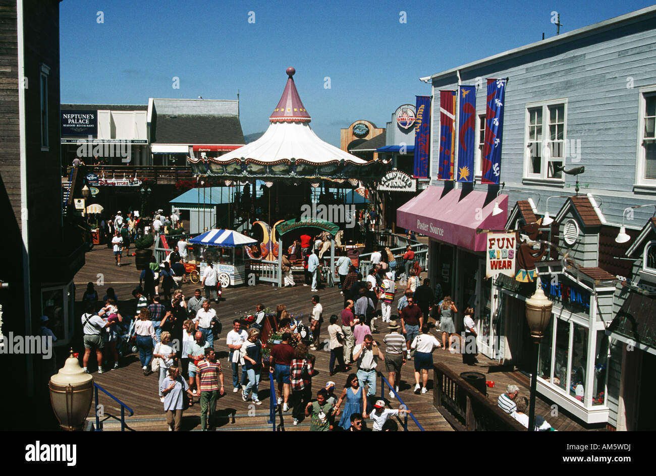 Tourists at Pier 39, San Francisco, California, USA Stock Photo