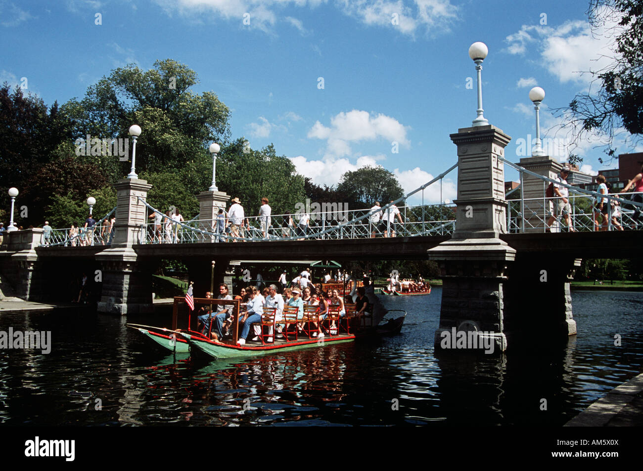 Swan boat, Boston Public Garden, Boston, Massachusetts, New England, USA Stock Photo