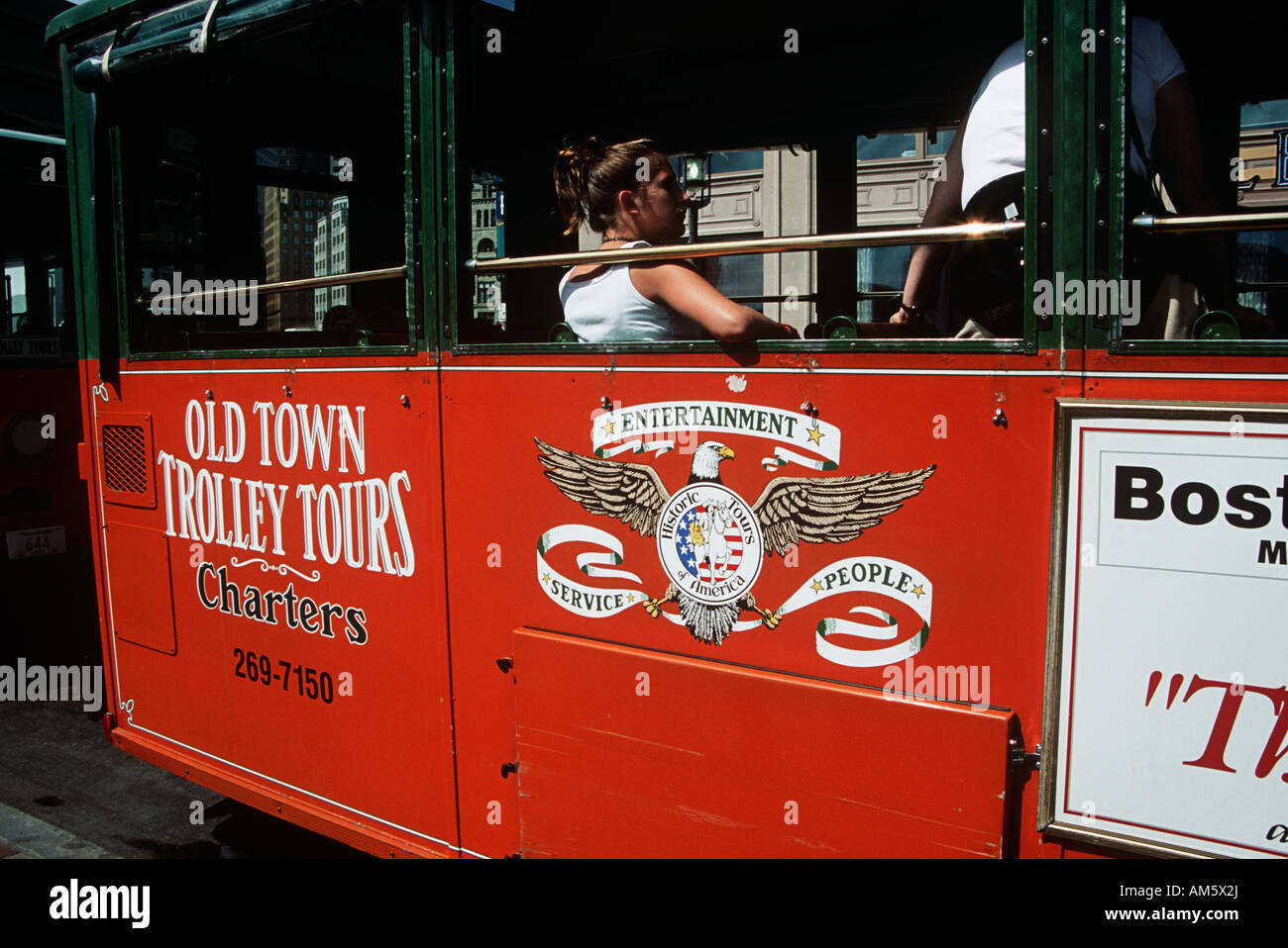 Old Town Trolley Tour bus, Boston, Massachusetts, New England, USA Stock Photo